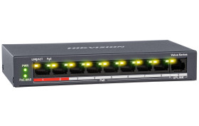 DS-3E0109P-E/M(B) - switch PoE 8-port + 1 RJ45