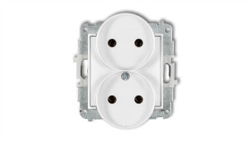 Mini Mechanizm Gniazda Podwójnego Do Ramki Bez Uziemienia 2X2p (Bez Przesłon...