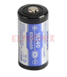 AKUMULATOR 3.7VZ 16340 RCR123 650mAh LI-ION ZABEZPIECZONY