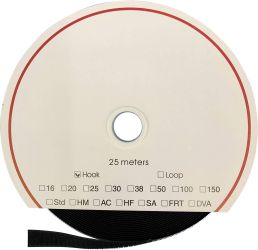 Taśma rzepowa do przyklejania na gorąco element z haczykami (D x S) 25000 mm x 50 mm czarny FASTECH® T0105099990325 25 m