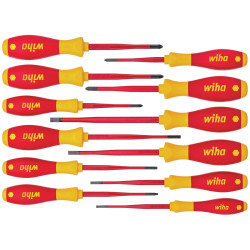 Wiha 41003 SoftFinish® electric slimFix Screwdriver Set, 12 Piece