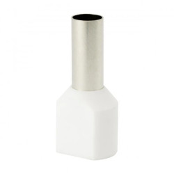Końcówka tulejkowa izolowana HI 2x6,0/12-bi biała (100 szt.) Al/Cu