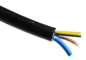 Sieciowy kabel zasilający 3 Core Polichlorek winylu PVC Sheath Czarny 7.6mm od , 300 V, 500 V