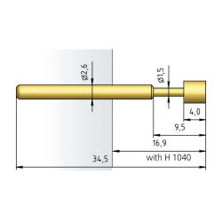 Igła testowa 1040-C-1.5N-AU-4.0, raster 4,00 (160 mil)