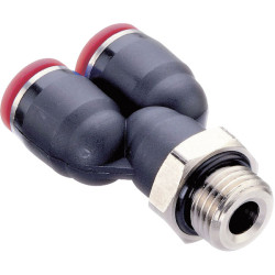 Norgren Pneufit C C02881248 Swivel Y Adaptor 2 x 12mm Hose O/D G1/2 Thread