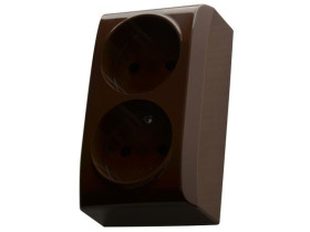 BIS Gniazdo podwójne brązowy GN-2B/24 OSPEL