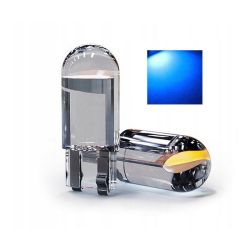 Żarówka LED R-10 T10 W5W 12V COB 360st niebieska