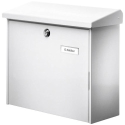 Burg W&#xE4;chter 4120 COMFORT 913 W Steel Letterbox White with Key and Cap