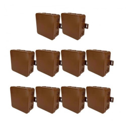 Puszka hermetyczna natynkowa elastyczna 85x85x41mm 12-wlotowa, zamknięcie na klik IP54 brązowa EDO 10szt