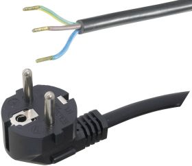 Kabel zasilający HAWA 1008210, H05VV- F 3G0 0,75 mm, 250 V, 6A, 1,5 m, Czarny