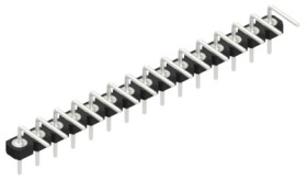 Pin header, 15 pole, pitch 2.54 mm, angled, black, 10044051