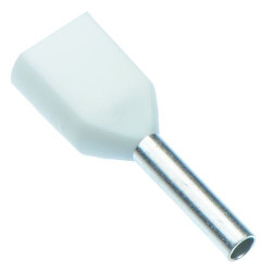 White 0.5mm Twin Cord End Ferrule - Pack of 100