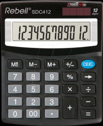 RE-SDC412-BX Desktop calculator, 12 digits, black
