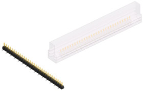 Pin header, 30 pole, pitch 2.54 mm, angled, black, SL10SMD04030SSM