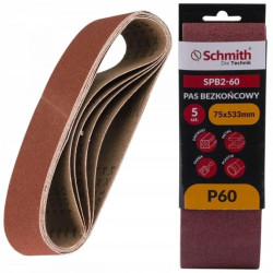 Pas bezkońcowy taśma papier ścierny P60 75x533mm 5szt Schmith