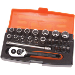 Bahco SL25 Socket Set of 25 Metric 1/4in Drive
