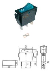PRZEŁĄCZNIK KOŁYSKOWY 2POZYCJE 3PINY 250V/15A NIEB.MK111