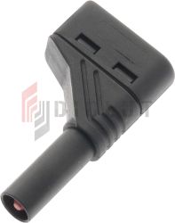 Wtyk banan bezp. 4mm kątowy LAS S W-BK 24A CAT III 1000V