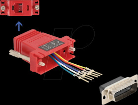 67084 Adapter D-Sub 15 Pin plug > RJ12 jack Mounting kit, red