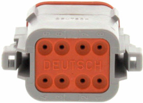Socket, 8 pole, straight, 2 rows, gray, DT06-08SA