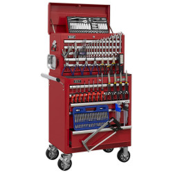 Sealey APCOMBOBBTK55 Topchest &amp; Rollcab 10 Drawer - BB Runners - 146pc Tool Kit