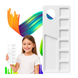 Paleta Do Farb Akrylowych 9x22cm Plastikowa Prostokątna Tacka