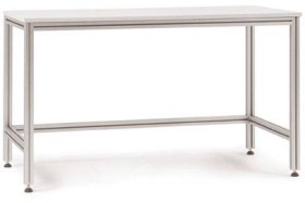 Manuflex AA1112 Stół aluminiowy z płytą linolową do siedzących czynności, szer. X gł. X wys. = 2000 x 800 x 750-767 mm