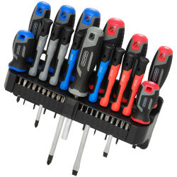 Draper 31672 Screwdriver Set with Wall Mountable Rack (37 Piece)