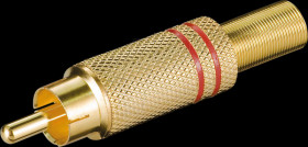 11280 RCA plug, color coding red, contacts gold plated