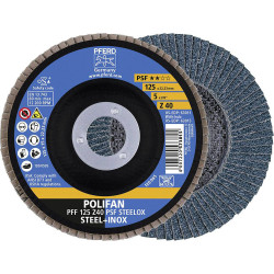 PFERD 67664125 POLIFAN Flap Disc 125mm x 22.23mm Aggressive Cutting 10pcs