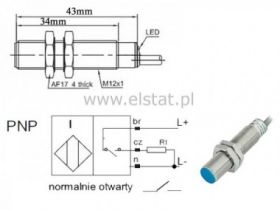 Czujnik indukcyjny LR12XAF04DPOY ( PNP, NO; 3P)