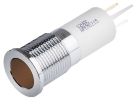 Lampka kontrolna do montażu panelowego 10.8 → 13.2V dc Pomarańczowy 14mm LED Chrom RS PRO