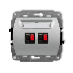 TREND Gniazdo głośnikowe podwójne srebrny metalik 7GG-2