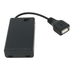 3xAAA USB Battery Holder with Cover and Switch