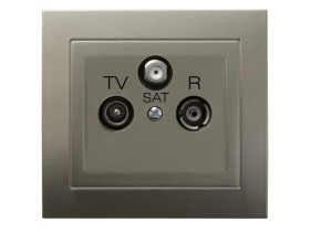 KIER Gniazdo antenowe RTV-SAT przelotowe satyna light GPA-WSP/45 OSPEL