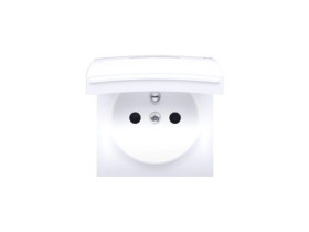 SIMON 54 Pokrywa gniazda do wersji IP44 z przesłonami klapka biała *Wymagana uszczelka IP44 do ramki DGZ1BUZP/11 KONTAKT SIMON