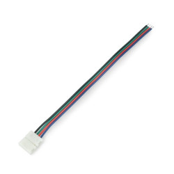 Konektor do taśm i pasków LED RGB 10mm 4 pin z dwoma zaciskami - 14cm