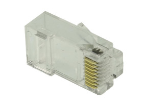 Wtyk 8p8c RJ45 UTP kat.6 na drut, przelotowy (1.10mm)