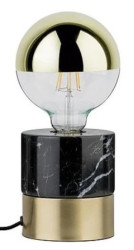 Lampka biurkowa Neordic Vala 1x20W E27 Mosiądz-szcz/Czarny 230V metal/marmur PL79742