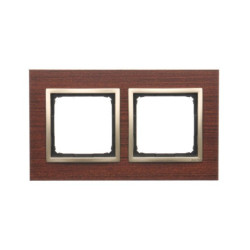 SIMON54 złoty orzech drewniana DRN2/86 Ramka 2-kr.