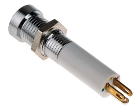 Lampka kontrolna do montażu panelowego 24V dc Zielony, Czerwony, Żółty 8mm LED Chrom Końcówka lutownicza RS PRO