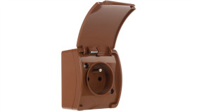 Gniazdo Hermetyczne Pojedyncze 2P+Z Natynkowe Ip44 Brązowe Koala 161-02 61.372