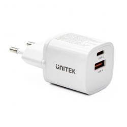 Unitek Ładowarka sieciowa 1x USB-A 1x USB-C QC PC 3.0 33W biała