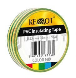 Taśma izolacyjna klejąca REBEL (0,13 mm x 19 mm x 20 yd) żółto-zielona