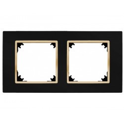 Vestra Ramka podwójna IP20 czarny/złoty 3872-47