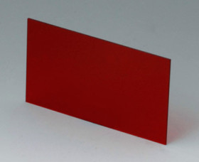 Front/rear panel, straight, acrylic glass, (W x H) 81.9 x 47.6 mm, red/transparent, A9108223