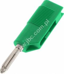 BSB 20 GN Wtyk izolowany 4mm z dodatkowym gniazdem 4mm, przyłącze przykręcane, 30A, zielony, Hirschmann, 930729104, BSB20GN