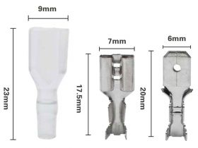Zestaw konektorów 6,3mm + koszulki 100 sztuk