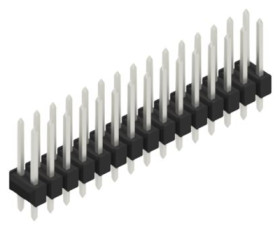 Pin header, 30 pole, pitch 2.54 mm, straight, black, 10055284