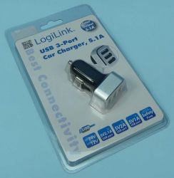 ŁAD.SAM.5V/5,1A 3xGN.USB LOGILINK